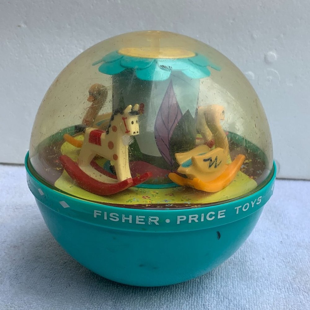 Vintage Fisher Price Roly Poly Chime Ball Collectible Toy Pre 1985
